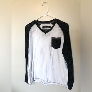 Broken Threads Raw Style 1975 Black & White Long Sleeve Baseball T Shirt Cotton